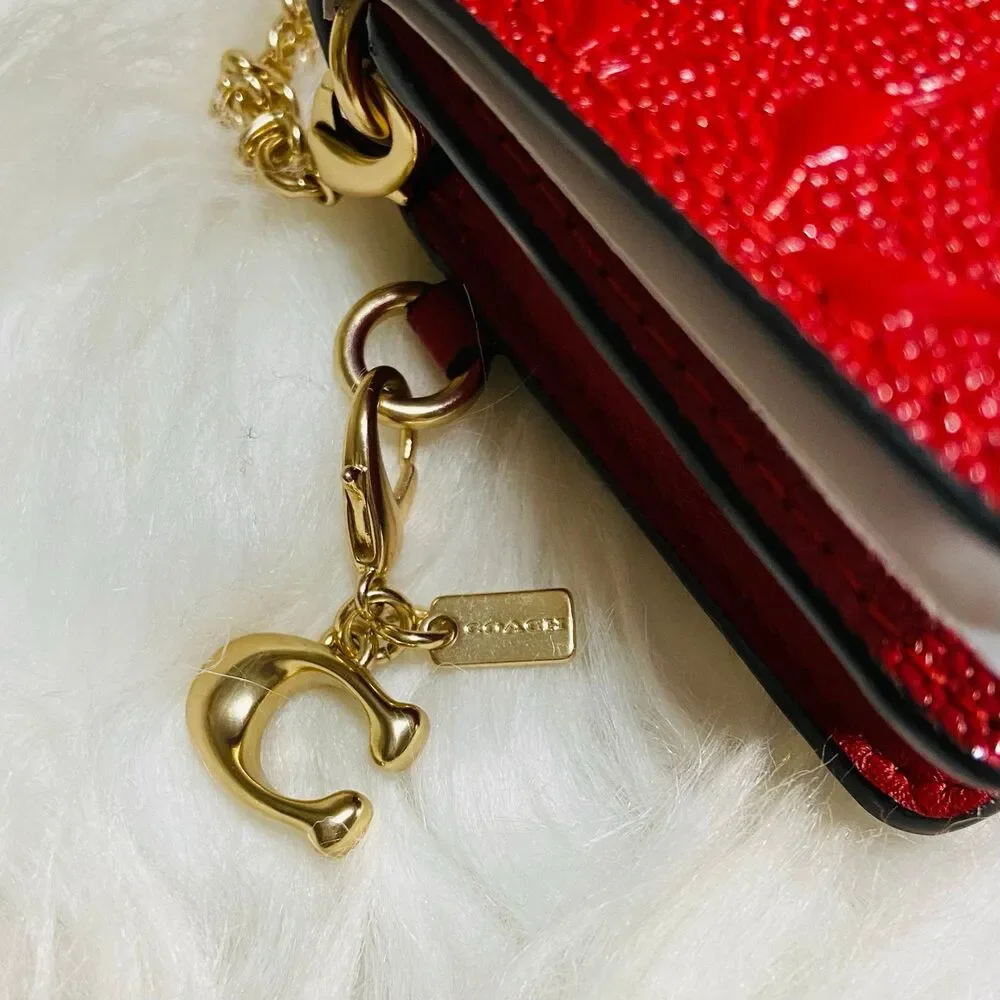 Coach Boxed Mini Wallet On A Chain In Signature Leather